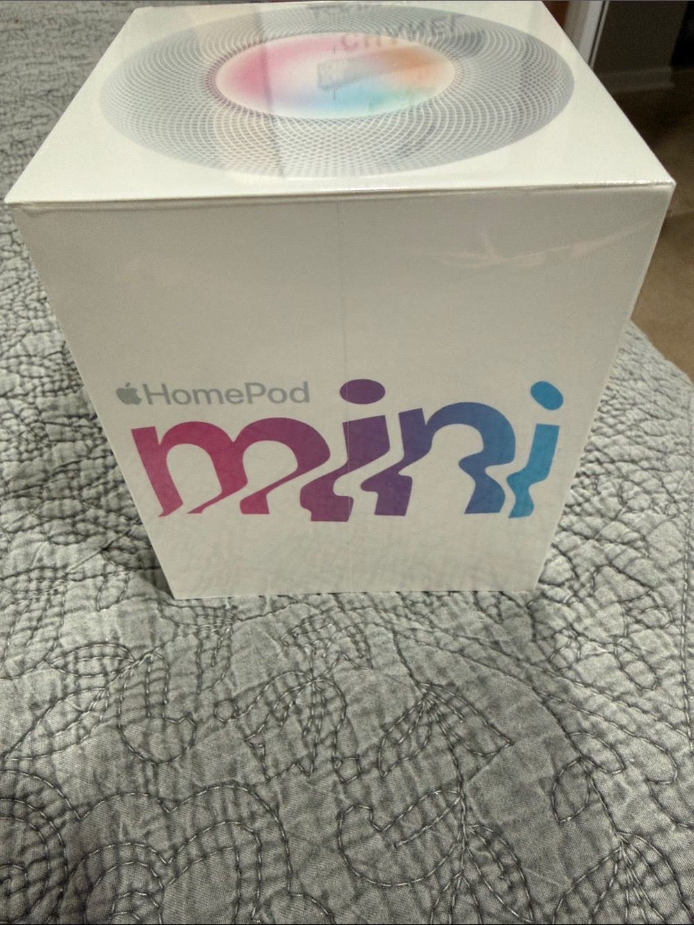 Apple HomePod mini — White with Pink and Blue Accents
